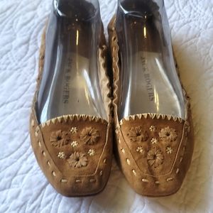 Jack Rogers Flora Moccasin Flat Tan Suede Sz 9